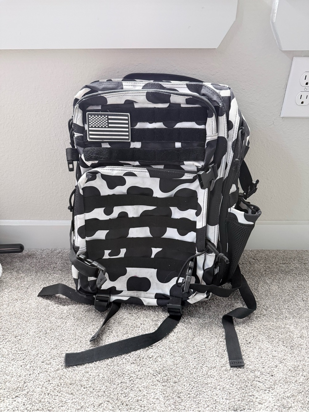 Black & White Print Tactical Backpack